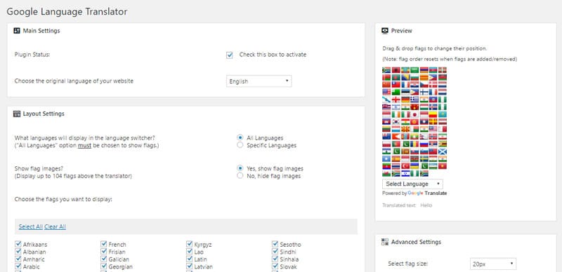 google language translator wordpress plugin