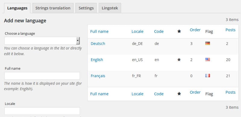 polylang wordpress plugin