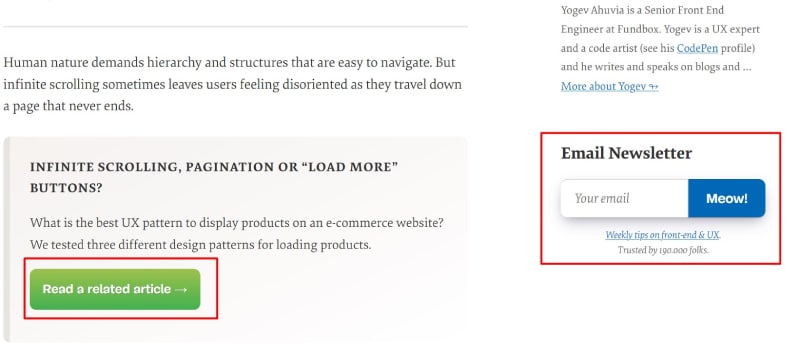 Call to action example. Source: smashingmagazine.com