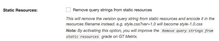Remove query strings on static resources