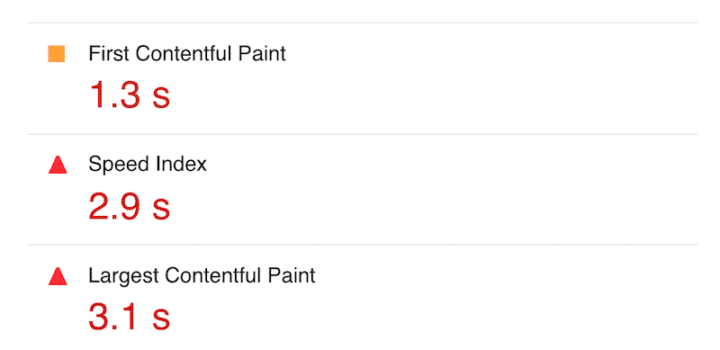 A test site with a heavy JS carousel in the header - Source PSI