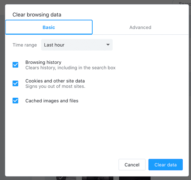 Clearing browsing cache with Opera - Step 2 - Source: Opera