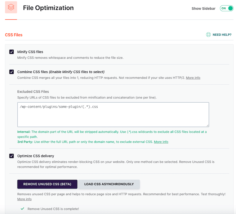 CSS Optimization - Source: WP Rocket plugin