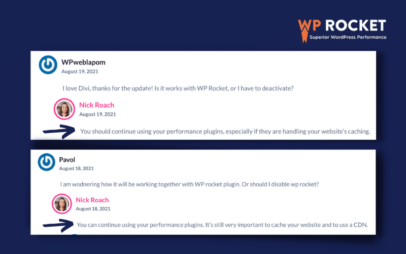 Divi’s founder recommended using a performance plugin with Divi - Source: Divi official performance release