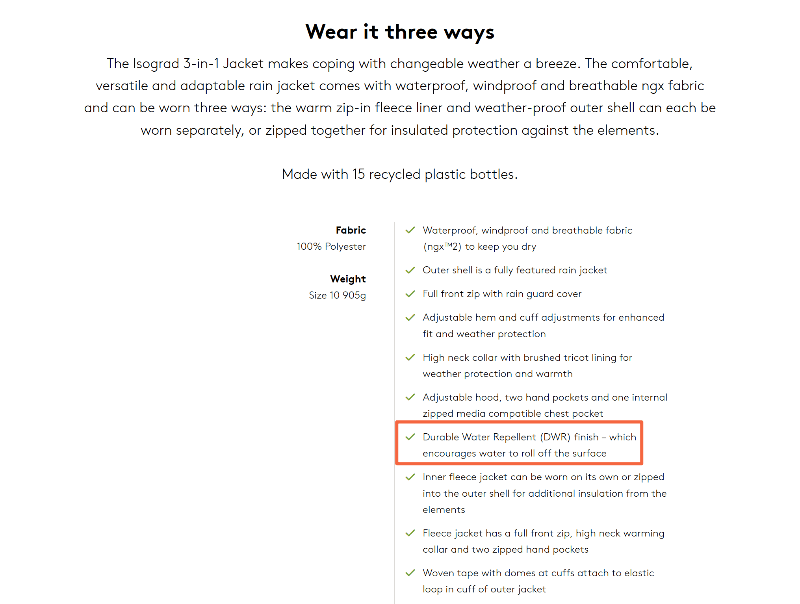 eCommerce product desctiptions highlight benefits