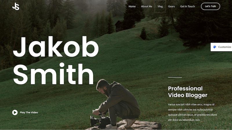 Example of a blog design for vlogs and videos - Source: Astra