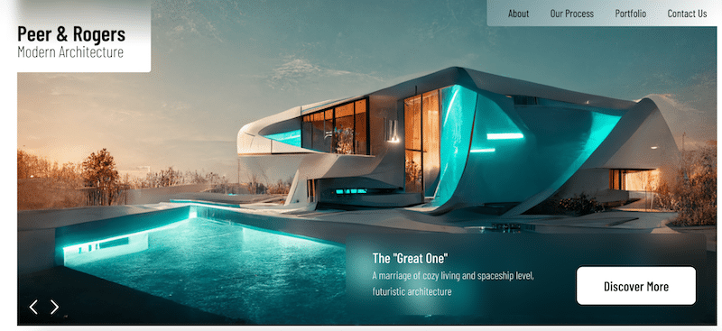 Example of a hero slider featuring the best properties currently for sale - Source: Slider Revolution