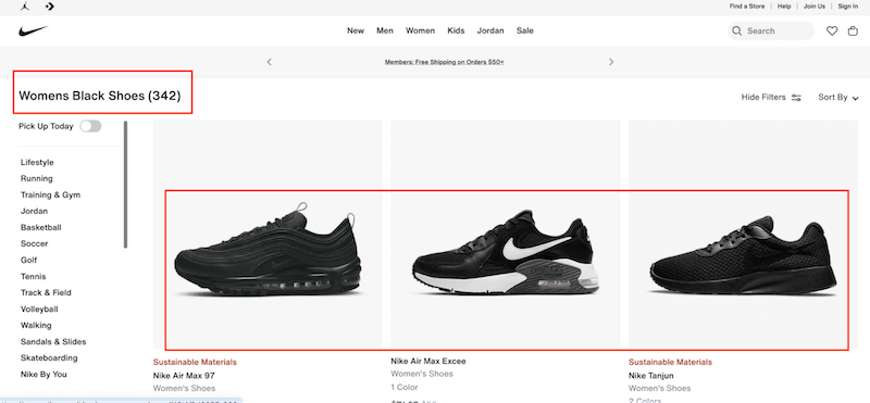 Example of a landing page matching the search intent - Source: Google search results