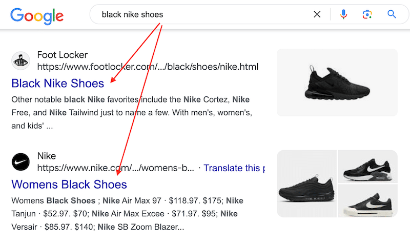 Example of a meta description matching the search intent - Source: Google search results