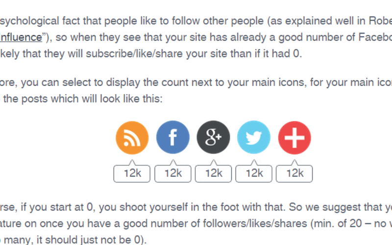 Example of social sharing - Source: Social Share extension