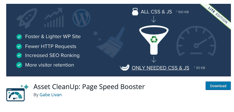 Free download of Asset Clean Up - Source: WordPress repository