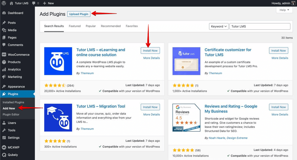 Installing Tutor LMS