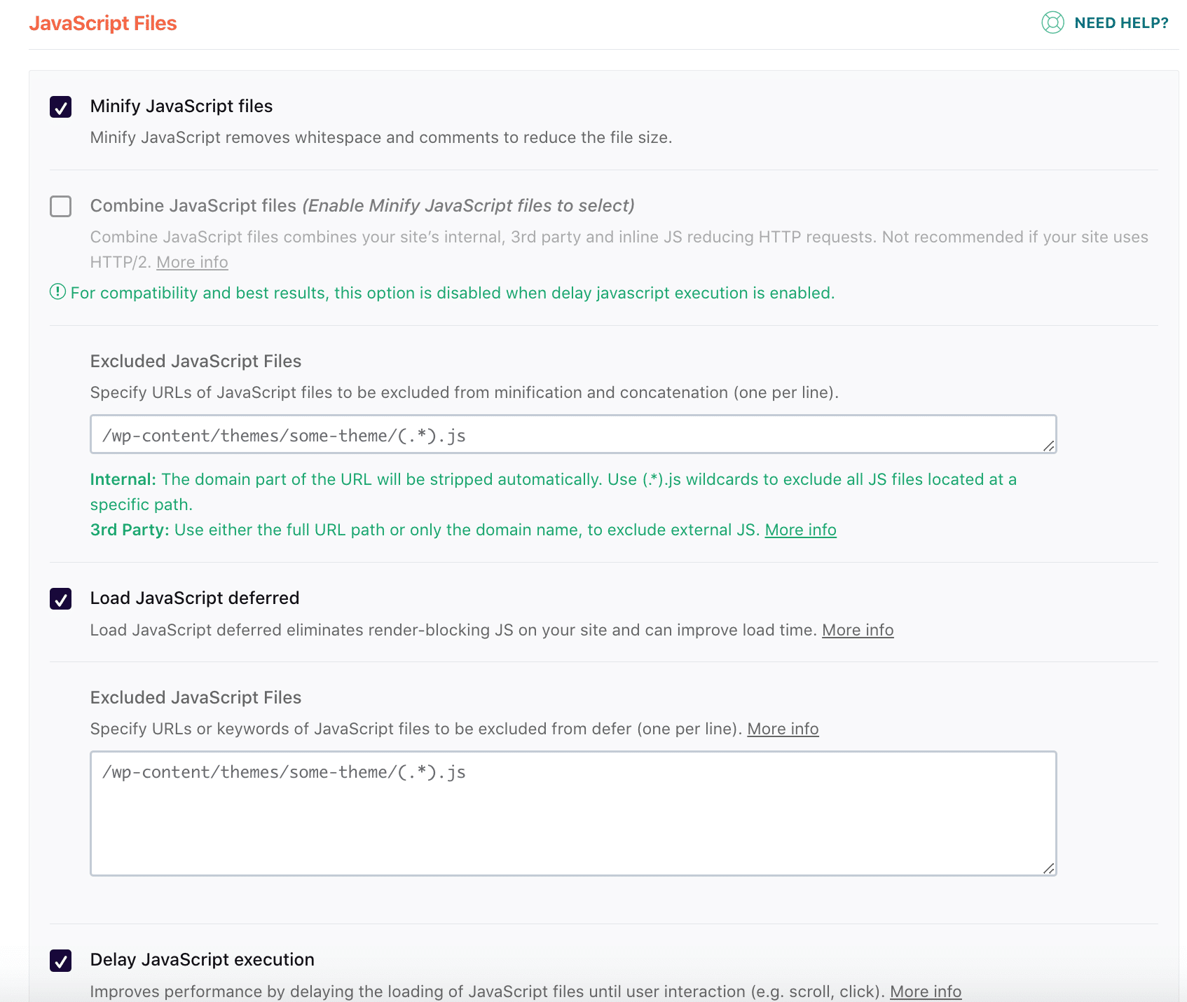 JS optimization - Source: WP Rocket