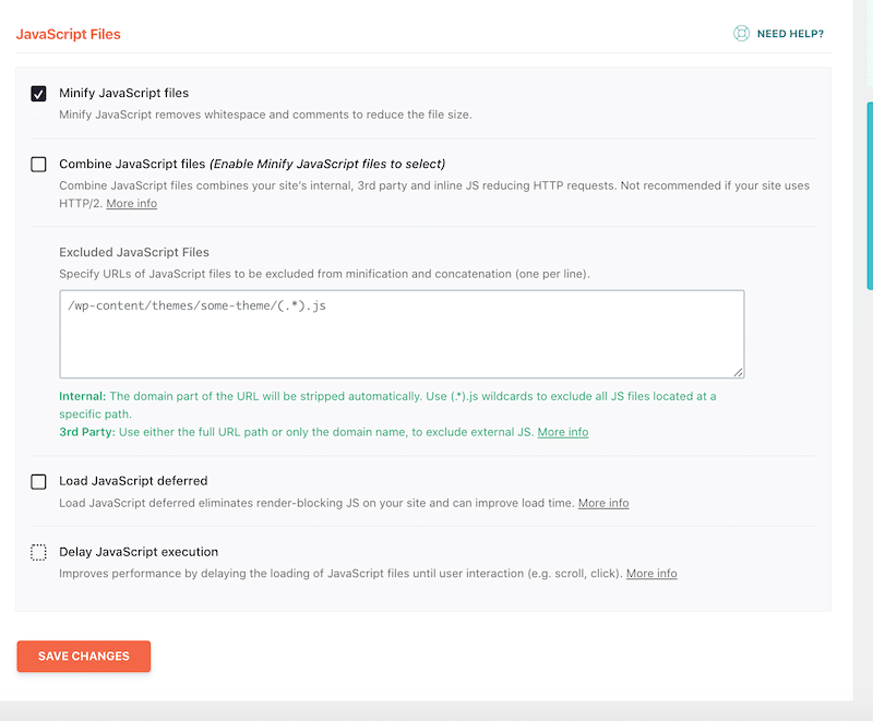 JS optimization - Source: WP Rocket
