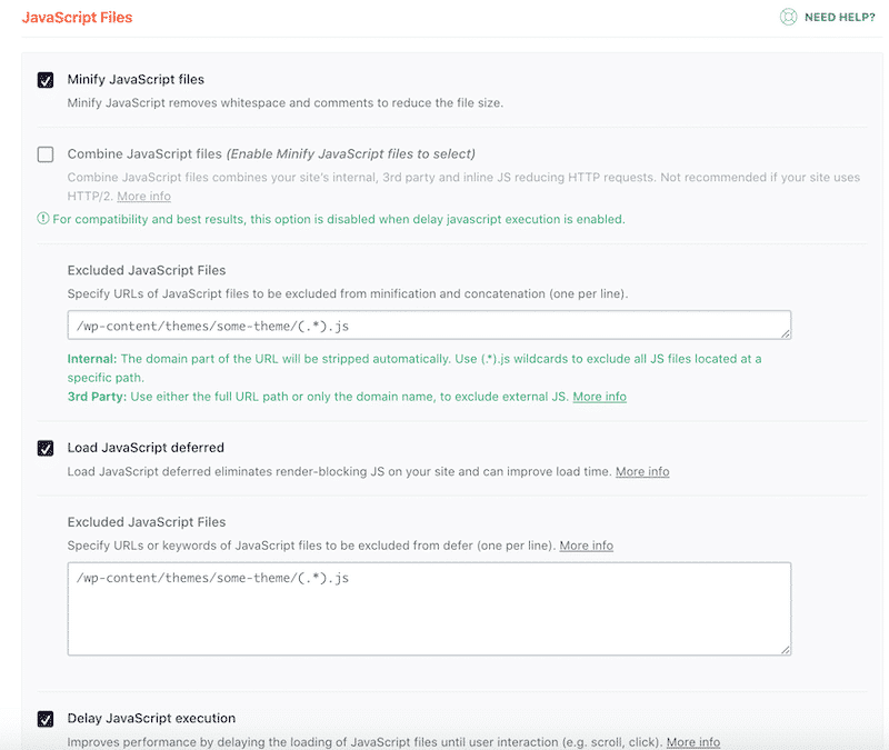 JS optimization - Source: WP Rocket