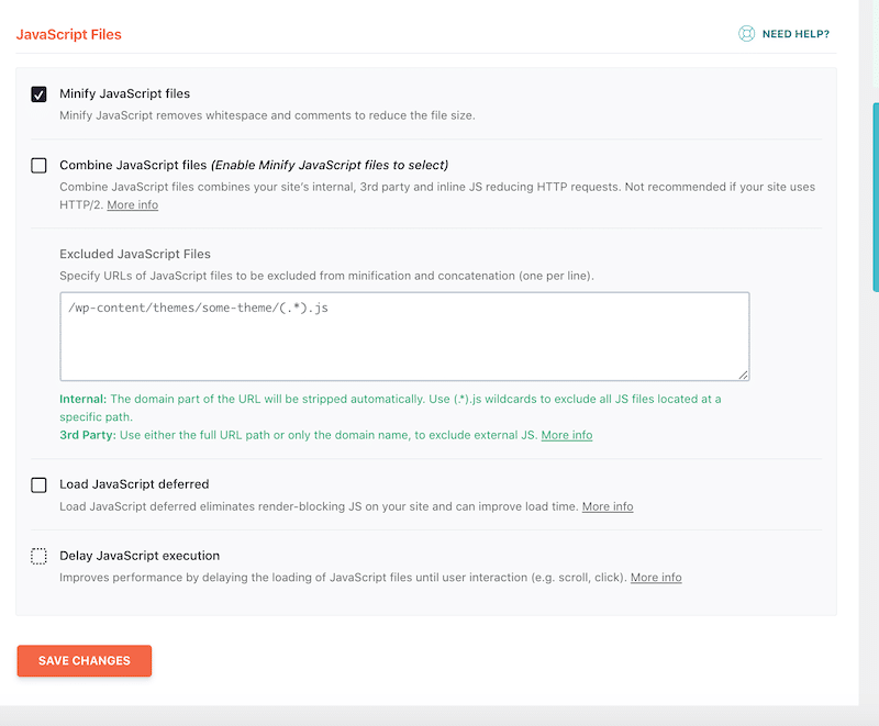JS optimization - Source: WP Rocket