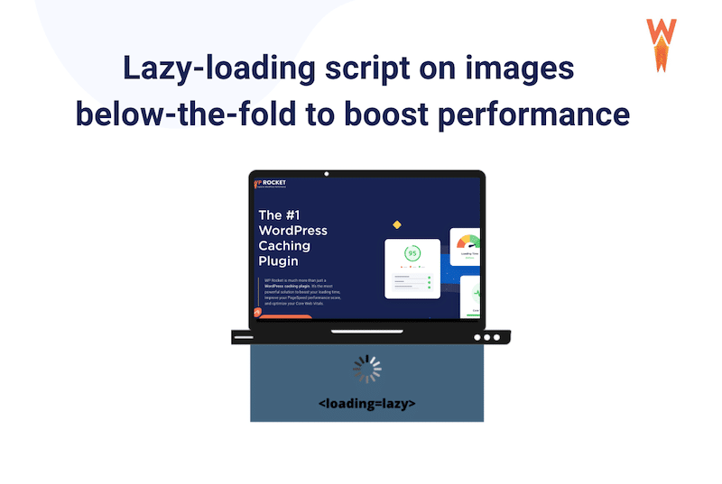 Lazy Loading on images that are not needed yet by the visitor - Source: WP Rocket