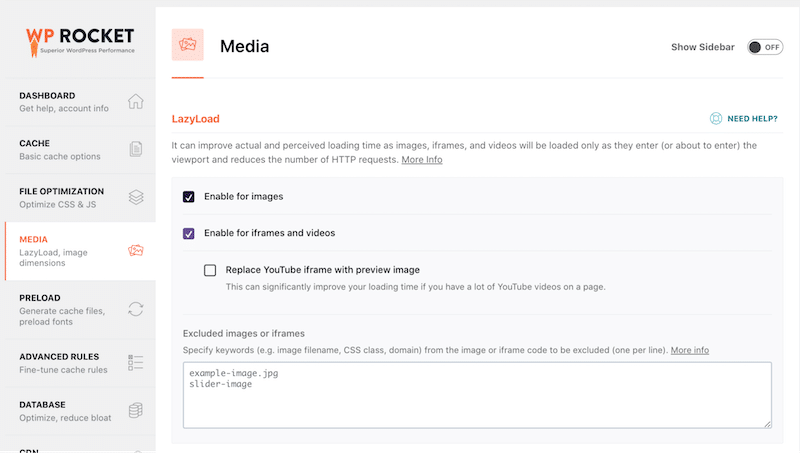 Lazy-loading with WP Rocket - Source: WP Rocket