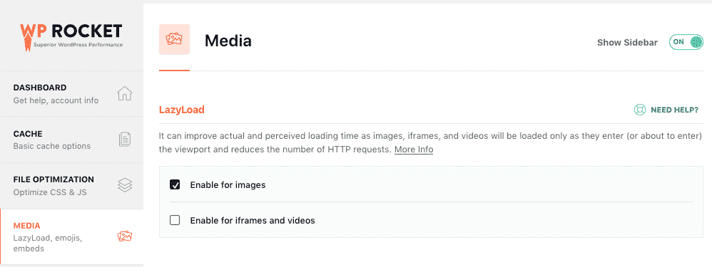 Media tab - Lazy load feature