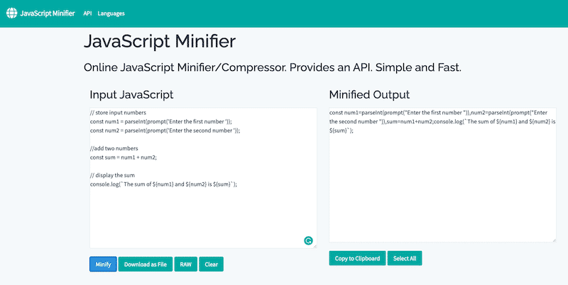Minifying JS - Source: Toptal