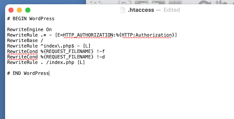 New .htaccess file - Source: FTP
