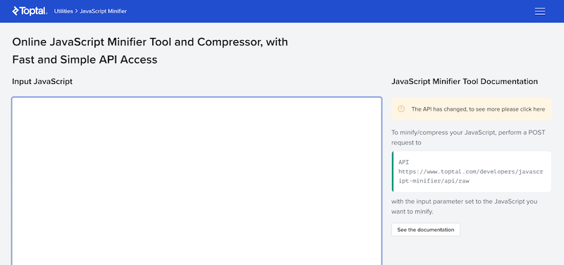 Online JS minified - Source: Toptal