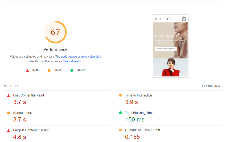 PageSpeed Insight Score - WP Rocket activated + LazyLoad