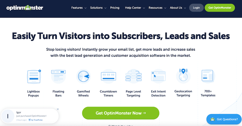 Powerful leads generator - Source: OptinMonster