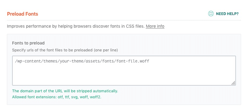 Preload Fonts - Source: WP Rocket