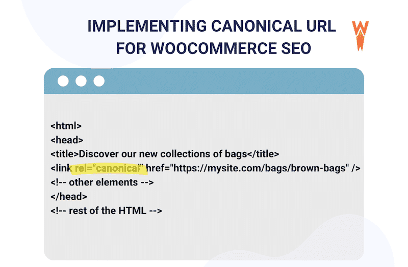 rel canonical attribute added to my category “brown bags” - Source: WP Rocket