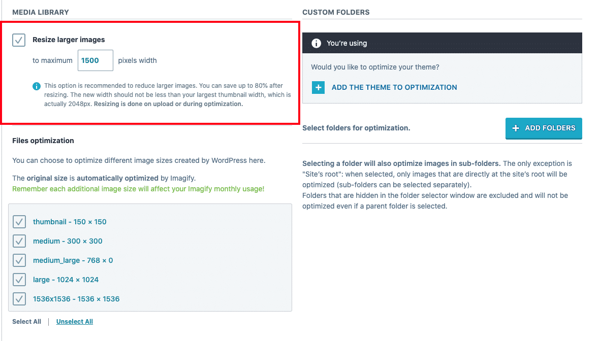 Resizing larger images - Source: Imagify