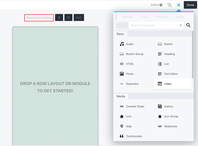 Responsive Editing mode - Source: Beaver Builder