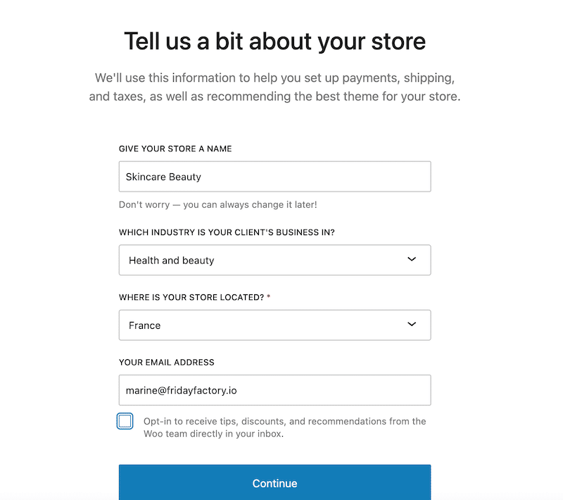 Steps to launch your store - Source: WooCommerce wizard
