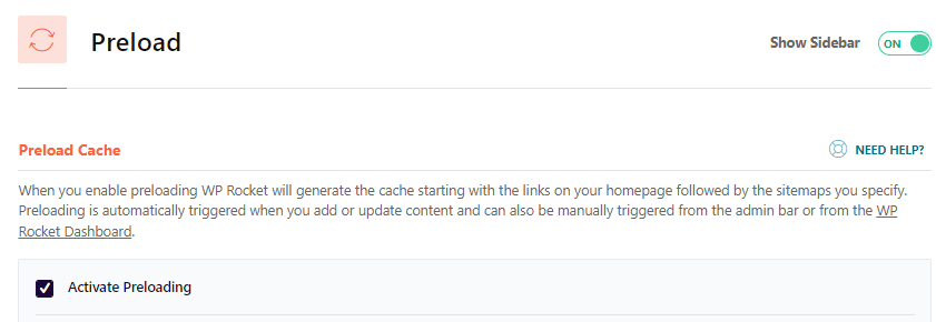 The old Activate Preloading option