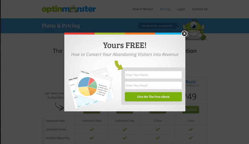 The visitor downloads an ebook and you get the email - Source OptinMonster