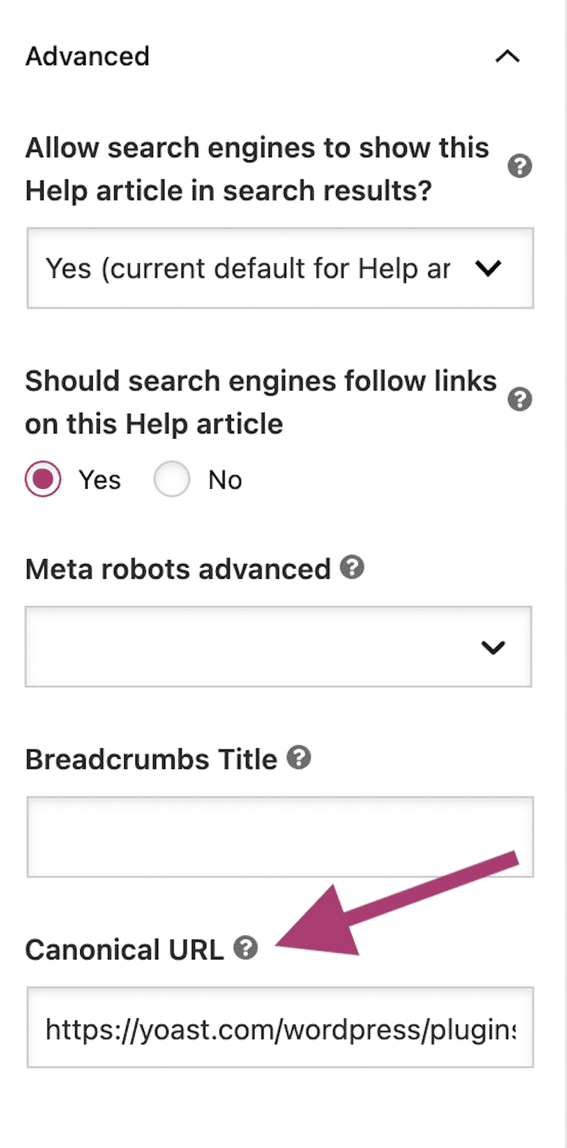 Updating the canonical URL with Yoast SEO - Souce: Yoast SEO