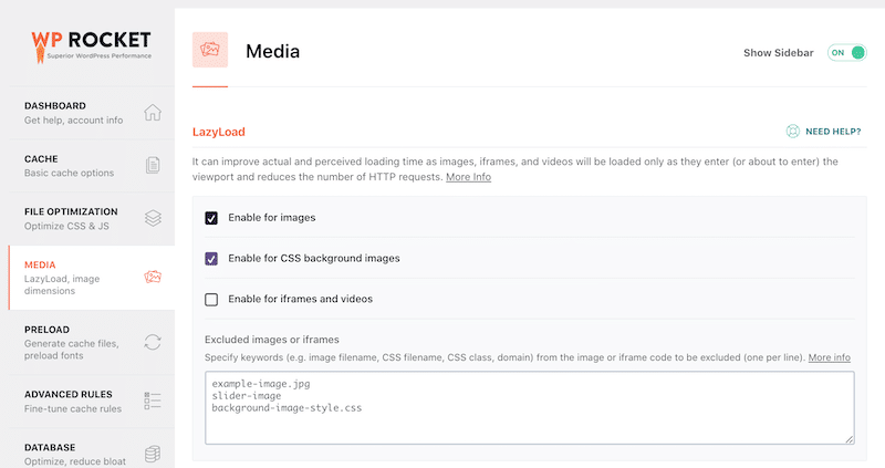 User-friendly interface accessible from the WordPress dashboard - Source: WP Rocket