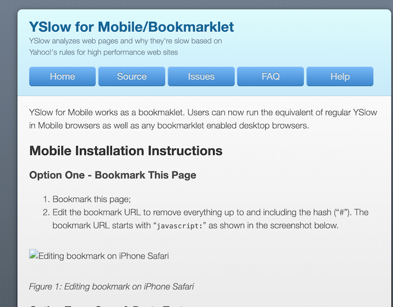 YSlow interface - Source: YSlow